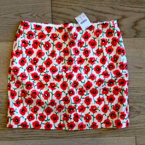 NWT J. Crew Factory Skirt Floral Print Size 0